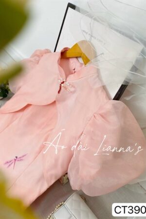 Áo dài ct hoa nổi tay bồng hồng nhẹ kiotviet 1f1b6c8d744240dbd6f110579d90cb67