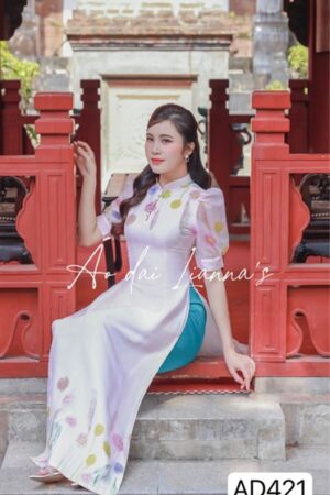 Áo dài CT vải tơ in hoa