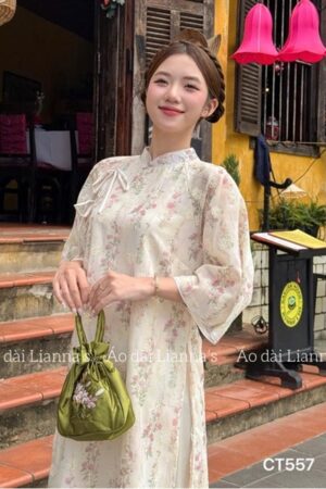 Áo dài cách tan hoa nhí kem kiotviet 216aedc4cb3e209f6d92d8a2938ef894