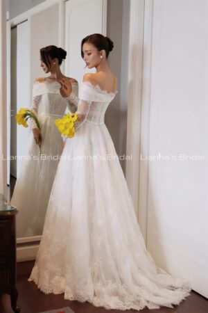 Váy cưới ren 2 in 1