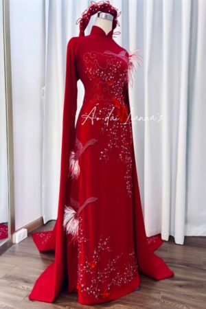 Cặp áo dài cưới thiế kế đỏ burgundy kiotviet 2787d67c5546466430b2097e718a62fa