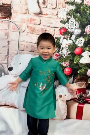 Áo dài bé trai xanh lá thêu kiotviet 29a44edc2d1e4c4a77a814cfbf269417