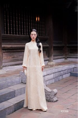 Áo dài suông tơ hoa tong màu be da kiotviet 2a3a7226e5d613f2a9ea38c5a4a1a996