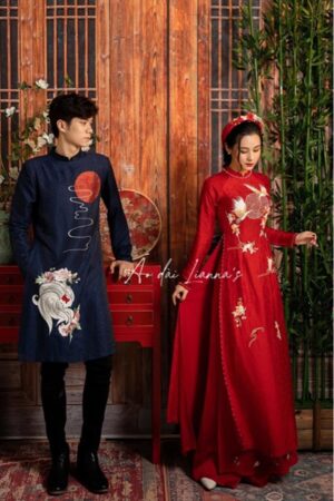 Set áo dài cưới truyền thống