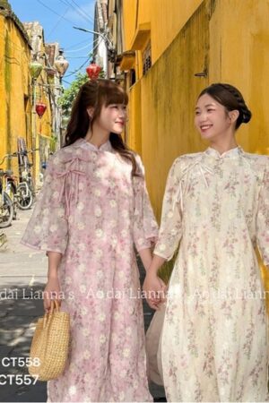 Áo dài cách tan hoa nhí kem kiotviet 352fafe82761f8ad88c56ff580cbd7d4