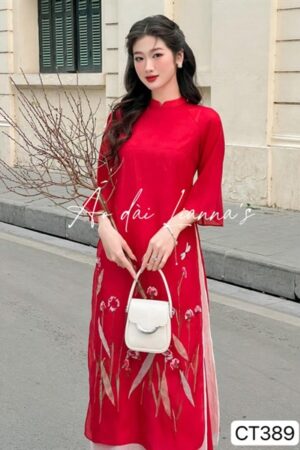 ADCT đỏ kết hoa chân tà áo kiotviet 35418dce45a4e68973a88186bd3f9fbb