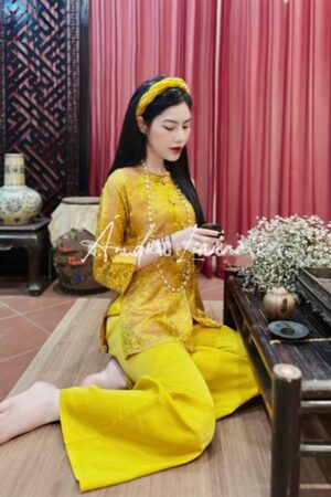 ABB cao cấp vang gold cổ tròn thắt bím