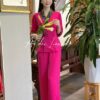 Set hoàng gia cổ chéo phối gấm hot pink kiotviet 3a5dac82c8d7e44303d192762de9def9