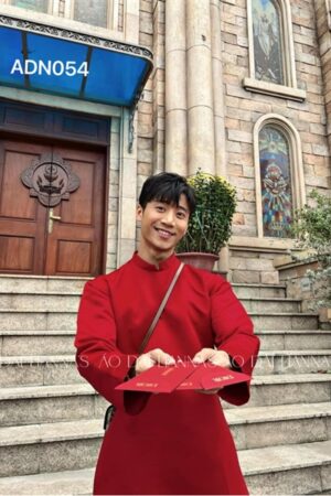 Áo dài nam đỏ trơn cao cấp kiotviet 43252eff141ed0fd8758059f95c761da