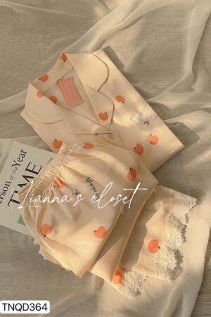 Tay ngan quan dai Táo cam nền cam nhạt