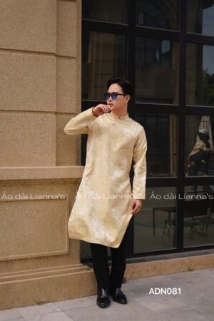 Ao dai nam mau vang nhạt