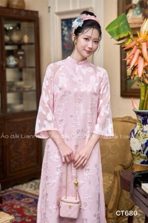 Áo dài cách Tân tơ bướm Hồng kiotviet 4b58687607f6aa2c43487c62c4826176