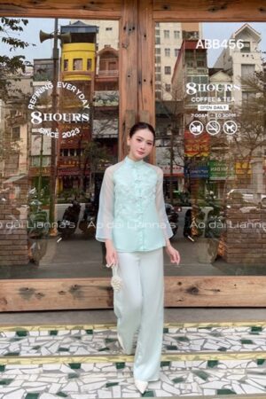 Áo bà ba xanh mint đình kết khuy gài kiotviet 4fd506845139be4423781a2c9ff2c668