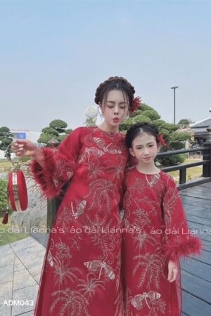 Áo dài bé gái đỏ tay long vũ kiotviet 5845a518d3522c0c099c86c9759f572c