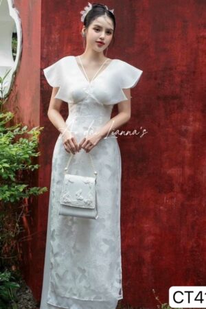Áo dài CT bướm trắng