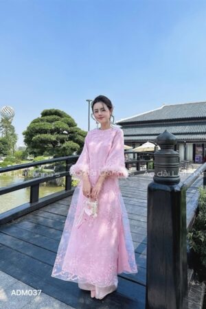 Áo dài Linn Hồng tay long vũ