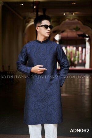 Áo dài nam gấm hoa xanh navy kiotviet 636a95bbc0b635bde7282b9ef1242c31