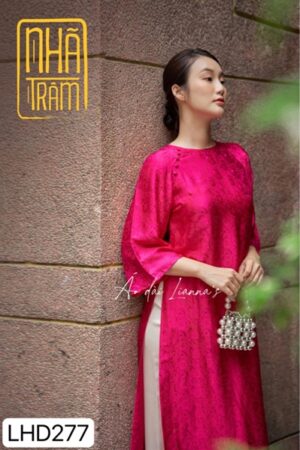 Áo dài Hà đông hồng cánh sen