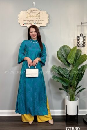 gấm thọ xanh đậm quan vang