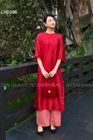 AD lụa hà đông đỏ trơn