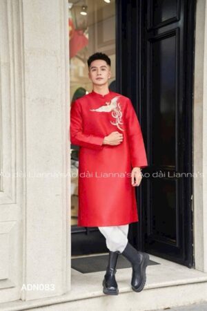 Áo dài nam đỏ thêu chim kiotviet 74bffb1a5c28e3d0ed6c2e7e7007287b