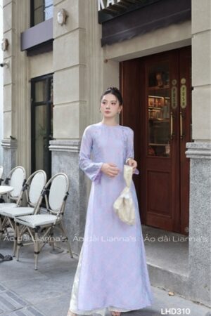 Áo dài tơ tằm lua hà đông tong tím kiotviet 76d5751880940966373f6e8e47f72711