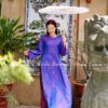 Áo dài lua tằm cao cấp ánh tím