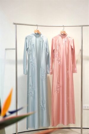 Áo dài truyền thống thêu hoa Vân gỗ Hồng kiotviet 84d4f0295ee1ae3bfd049325b81d1280