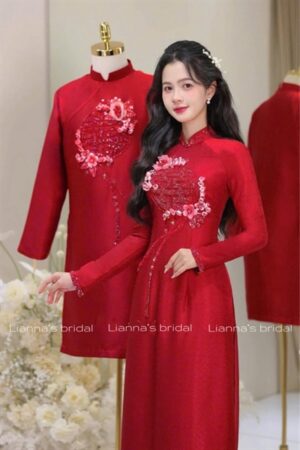 Áo dài cưới đỏ kết hỷ kiotviet 859bb250992a20249171b41860ca39b8