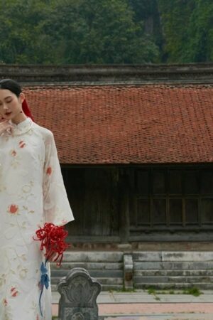 Áo dài cách Tân tong kem họa tiết nhung kiotviet 8662bb5f4599d3126c1bdf8c9d709c47