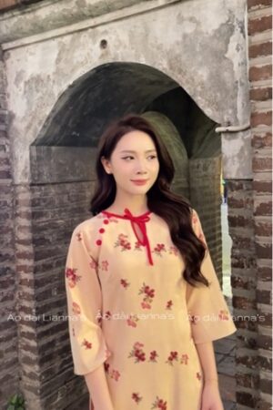 áo dài nhung hoa đỏ cổ tròn kiotviet 8d858f1ba83fb5ce476629c2b788ff16
