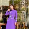 Áo dài truyen thống theu hoa tím Huế kiotviet 8f6f0335c10632fb2fd6513791f506f1