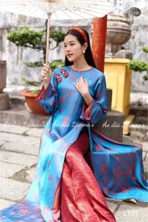 Áo dài lụa tằm cao cấp ánh xanh kiotviet 901b68b7be94d388ab8e52fbd8c096ed