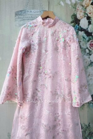 Áo dài cách Tân kim sa tông Hồng kiotviet 9215c0fa474c416fba0e1ae78eec2883