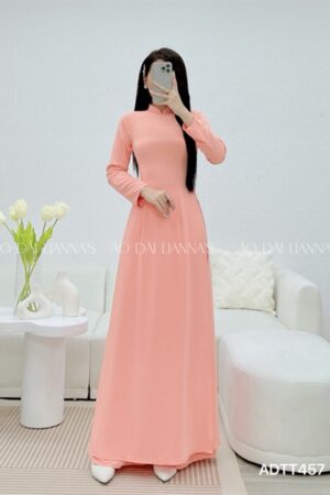 Áo dài lụa thái Tuấn màu peach kiotviet 924810c6dbbcf335078ee81952664402