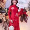 Áo dài đỏ thiết kế lua Vân gỗ kiotviet 98f9257a6115c5bd48b4315783a13a8b