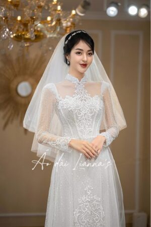 Ao dài cưới trắng