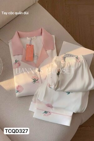 Set lụa đùi cao cap hoa Hồng