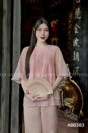 Set bà ba tơ hồng 2 tầng hoa thêu kiotviet a1681701eb880573a678b863de83f859