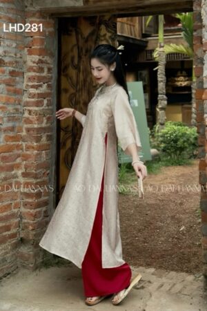 Áo dài suông lụa hà đông thêu hoa màu kem kiotviet a1f1d7f7083a6c8e7c264c54a2502682