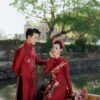 Áo dài cưoi truyền thống đỏ thêu rồng phương kiotviet a4ad7771f14b8817c5063734de6da75a