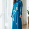 Áo dài thiết kế hoa theu tong xanh nhạt kiotviet a629603227a24478a00b7c67f04c5999