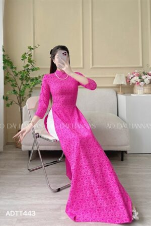 Áo dài truyền thống Hồng Sen hoa cúc kiotviet a6db466a4ee6e710a12430ba606201a3