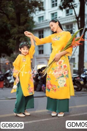 Áo dài bé gái vàng tết (ADGD09)