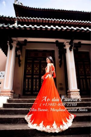 Áo dài cưới thiết kế ren đỏ kiotviet ab6e2fc5408a5177a19fcbdb5ea5fb63