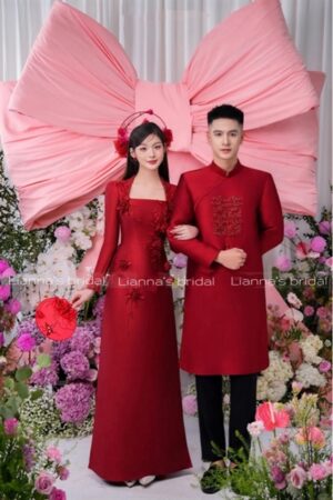 Áo dài cưới đỏ kiotviet b4327174d711e3e591d16313850596e1
