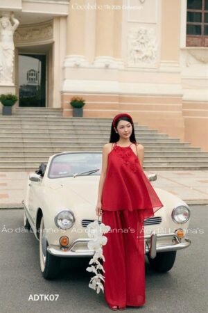 set thiet ke yếm đỏ ket hoa