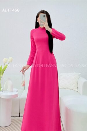 Áo dài lụa thái Tuấn hồng sen kiotviet b7f3402b4b46d9608f2480103ed86fc0