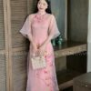 Áo dài CT tơ hồng đính kết cành đào kiotviet bcb75dd8dcae215d79a0a764fc186024