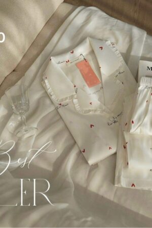 Tay ngắn quan dài cổ bèo trắng tim đỏ